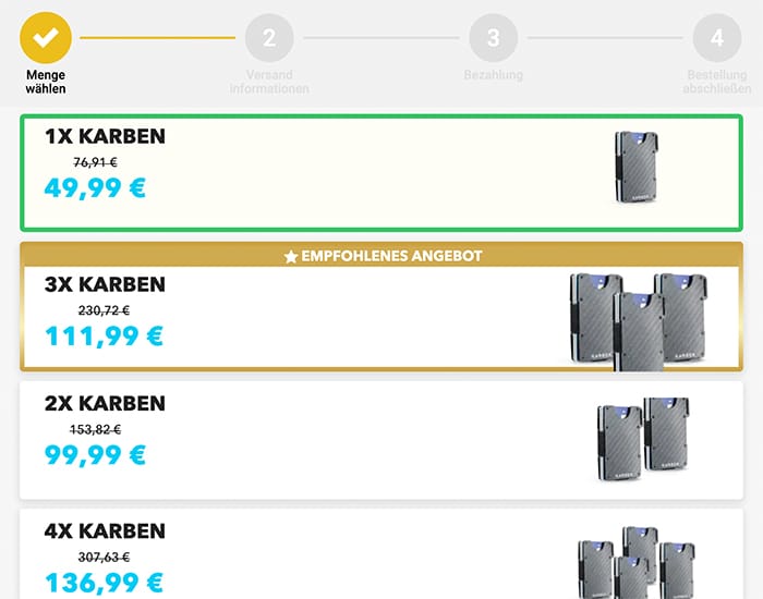 karben wallet kaufen preise